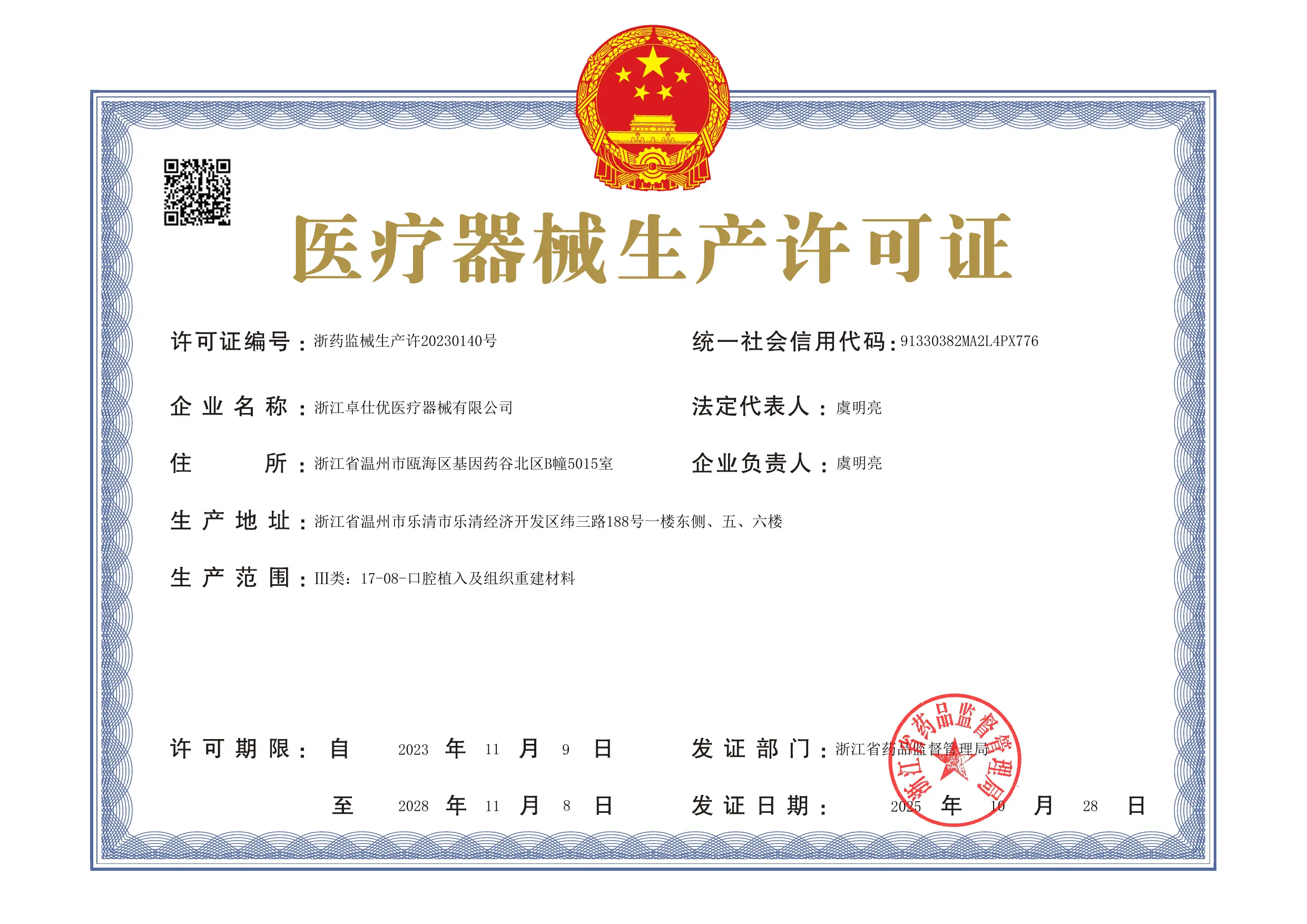 Medical Device Manufacturing License