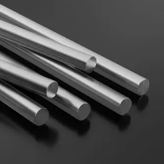 Medical-grade metal rods representing implant biomaterials